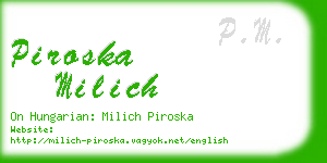 piroska milich business card
